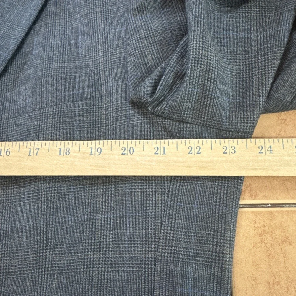 Jos‎ A Bank Sz 44L Suit Jacket Pants 38 x 30 2Pc Gray Blue Glen Plaid 100% Wool